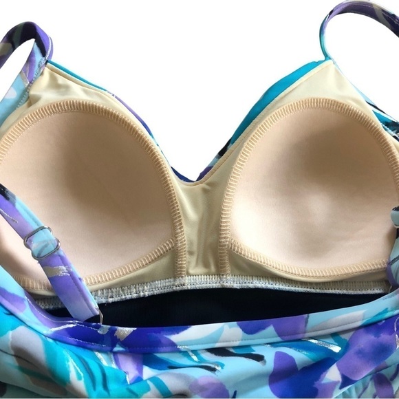 Miraclesuit Sheridan One Piece Swimsuit Sz. 12 Tiered Ruffles Take 10 Pounds OFF - Picture 4 of 7